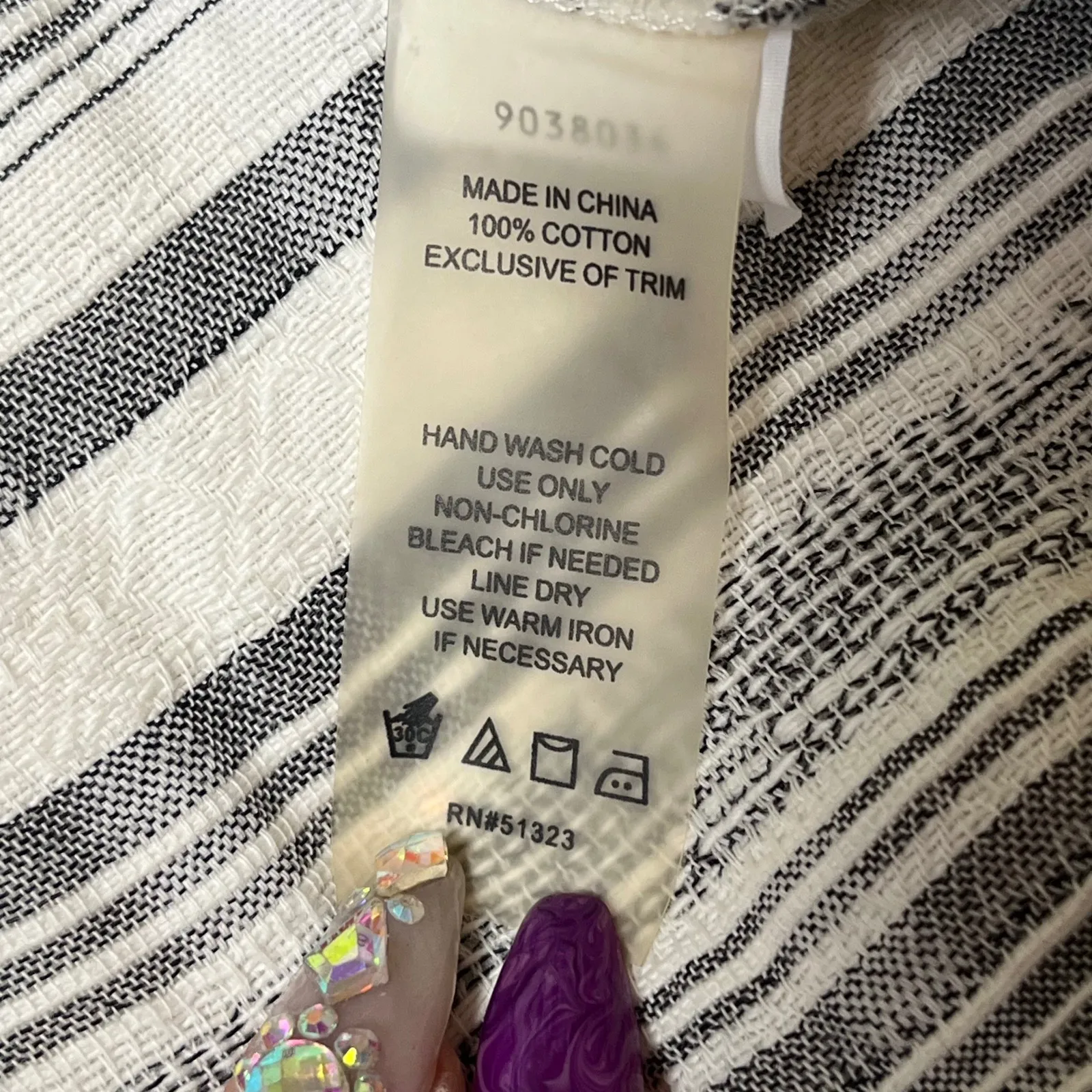 Vince Camuto Striped Tassel Top Crochet Trim Flared‎ Sleeve Blouse Size XL - Image 8