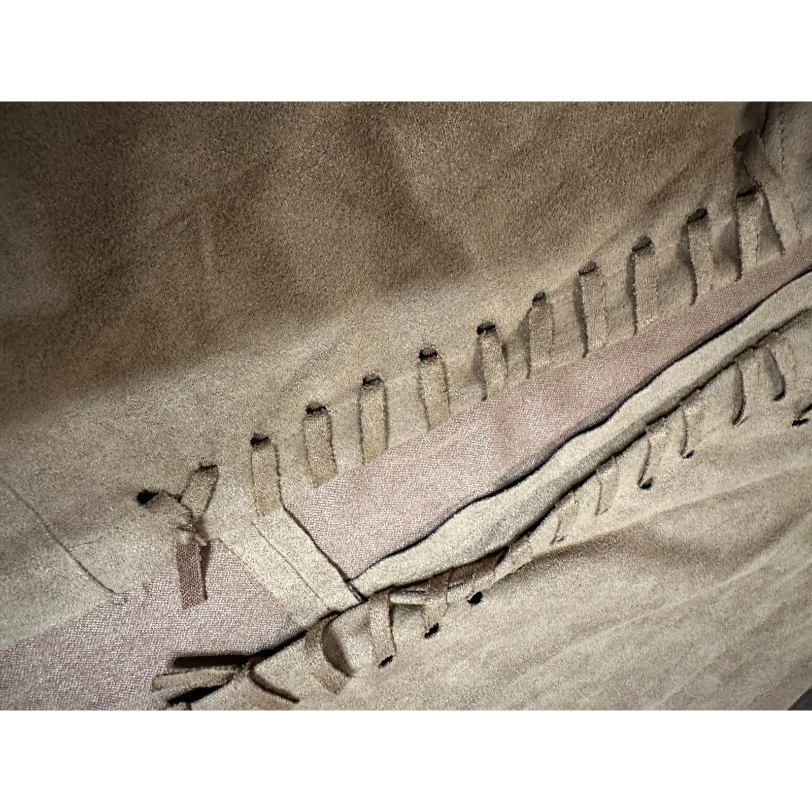 American Indian Fringe Vest Costume Indie Hippie Festival Western Cowgirl Medium Brown - Image 8