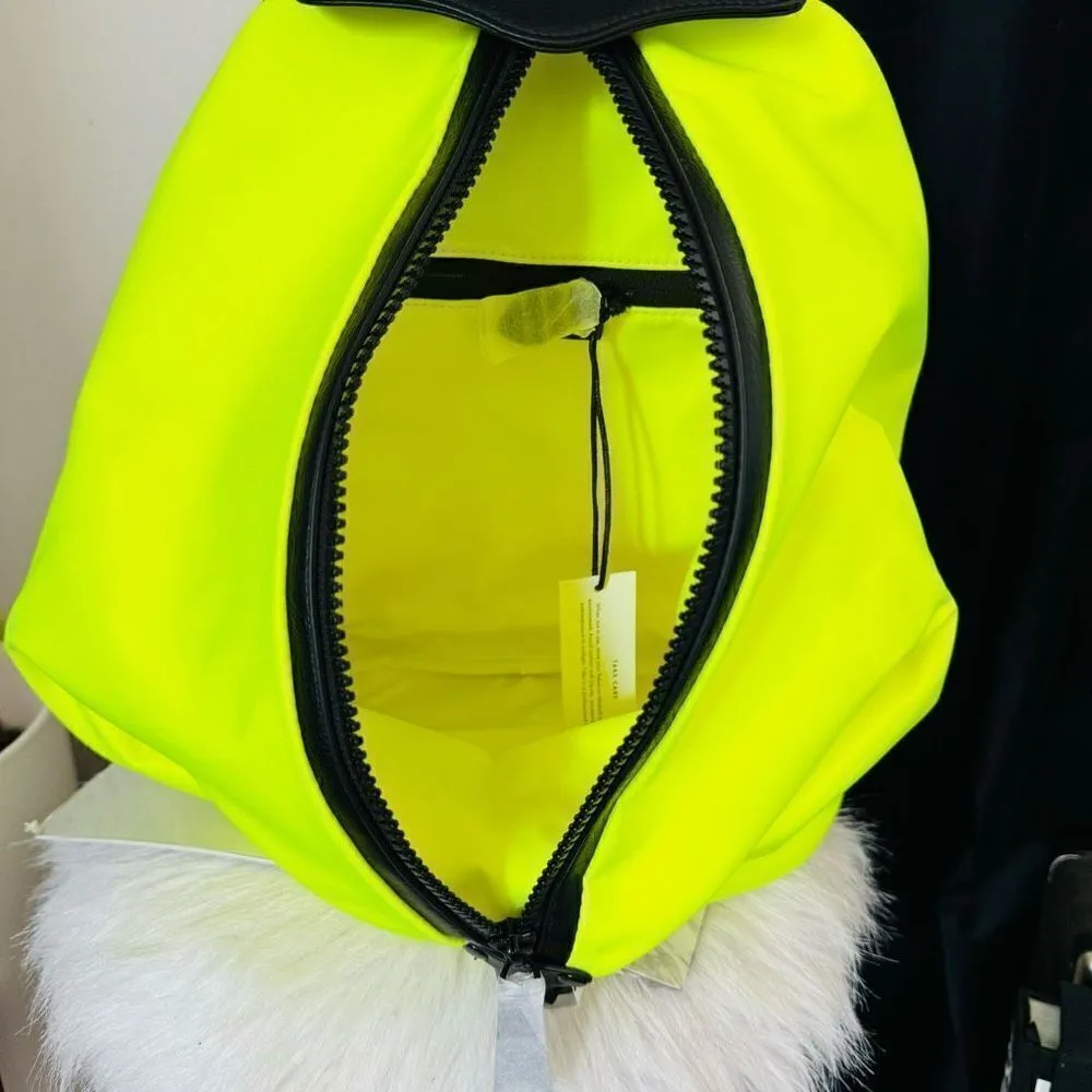 Rebecca Minkoff Julian Jumbo Zipped Nylon Backpack, Designer Neon Yellow, NWT‎ - Image 5