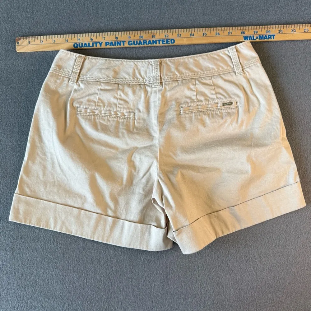 White House Black Market Stylish Tan‎ Women's Shorts size 6 cotton spandex - Image 2