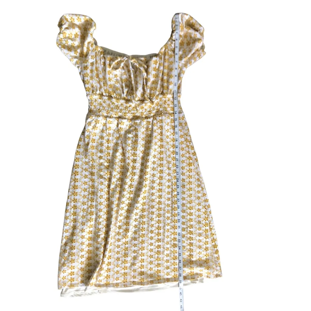 LPA Revolve Yellow and White Off Shoulder Women’s Sun midi Dress Size Large - Image 8