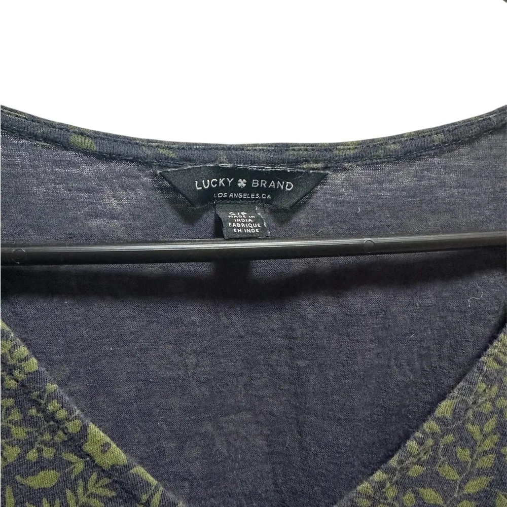 LUCKY BRAND Gray and Green Women's SHORT SLEEVE Top - Image 2