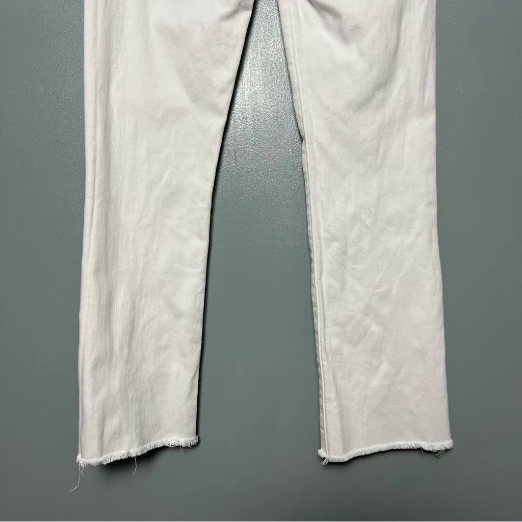 Veronica Beard Carly High-Rise Stretch Kick-Flare Crop White Jeans Womens 26 - Image 8