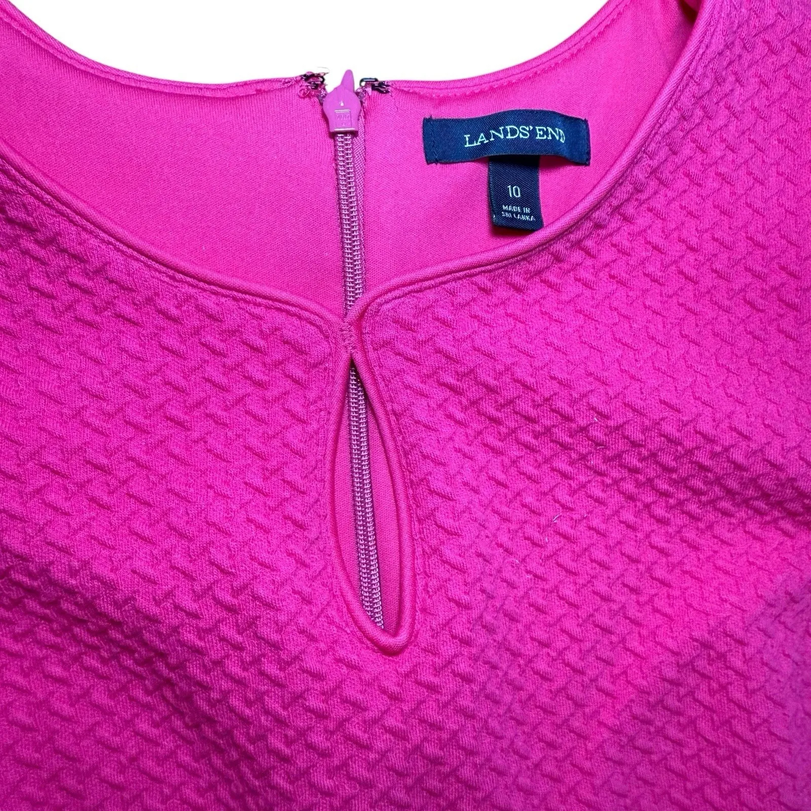 Lands End‎ Sheath Dress Pink Pockets Garden Tea Event Wedding Office Beach 10 - Image 5