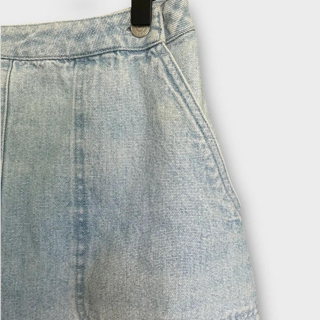 Vintage 90s Lauren Ralph Lauren Light Wash Denim Mini skirt sz 4 Grunge Preppy - Image 4
