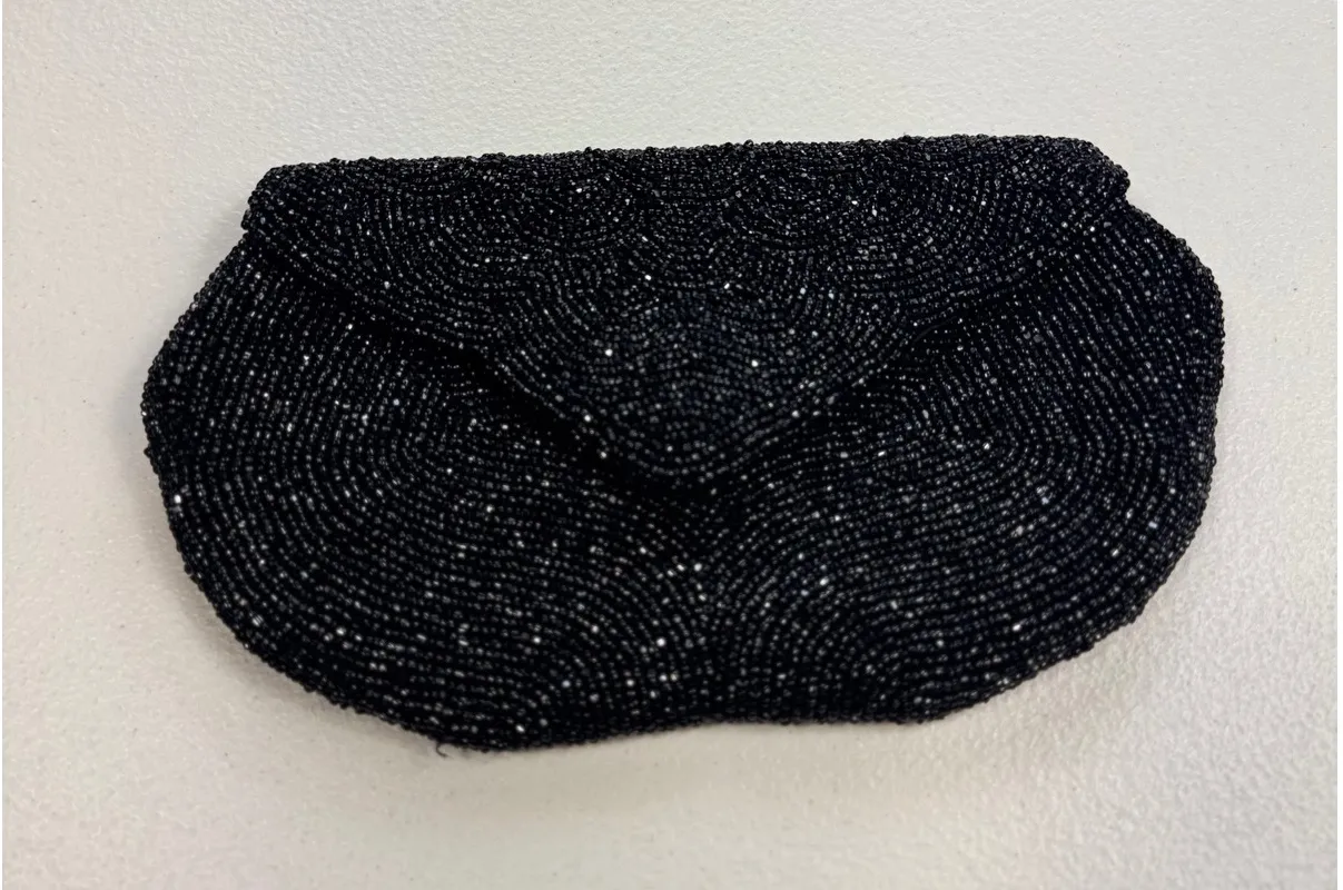 Vintage Walborg Beaded Evening Bag, Clutch Made in Belgium, Handbag Black - Image 1
