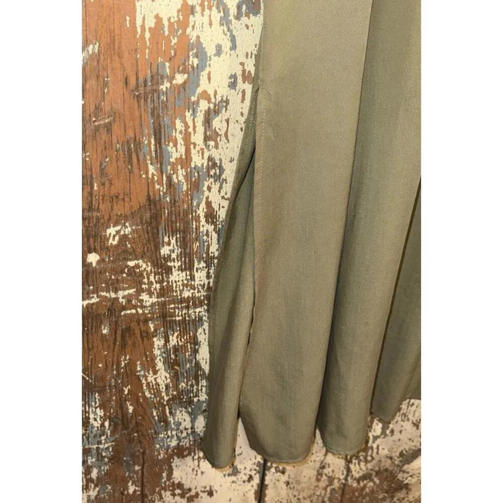 ZARA Olive Green Long Belted Dress, size Large - Image 6