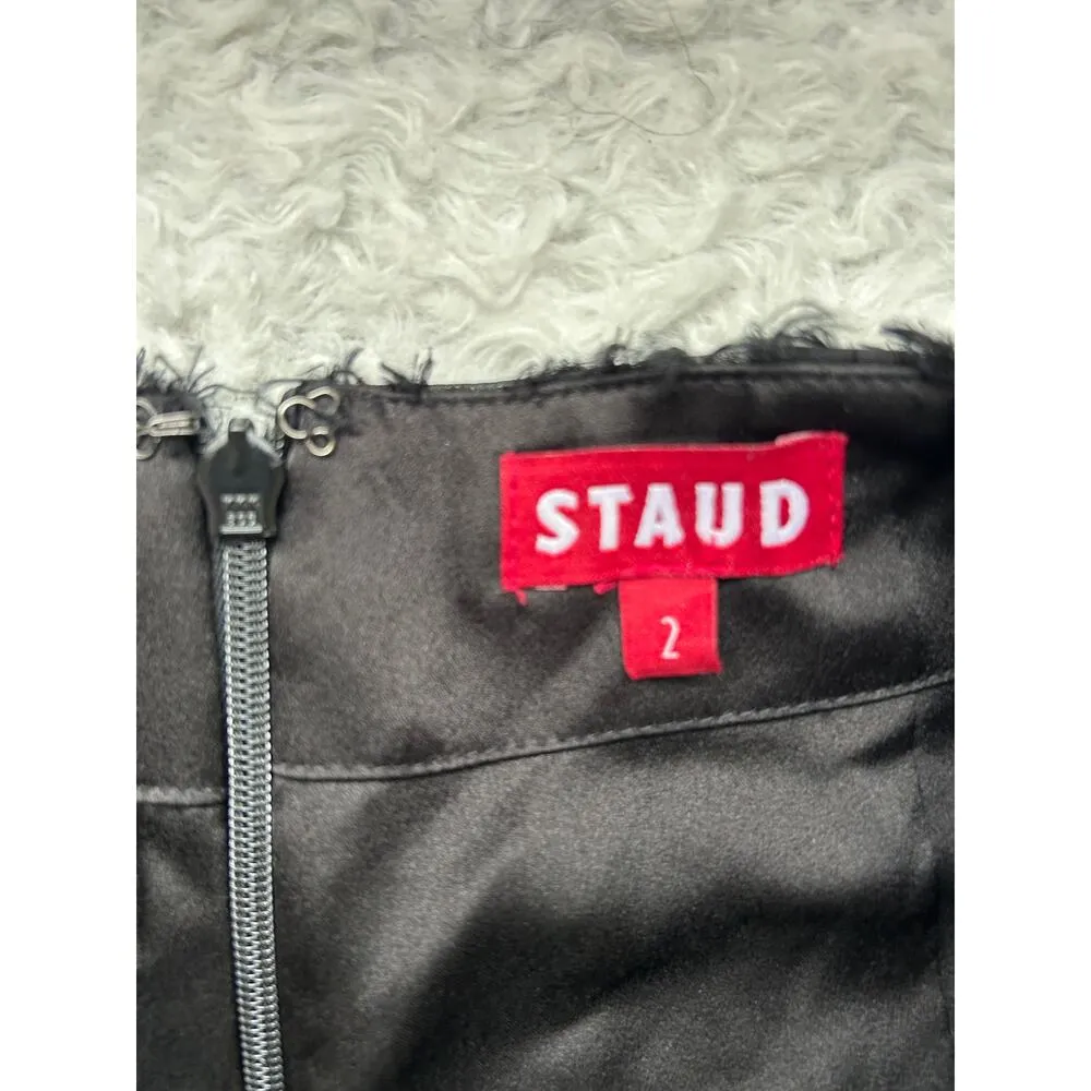 Staud Black and Silver Metallic Wide Leg Pants Size 2 - Image 7