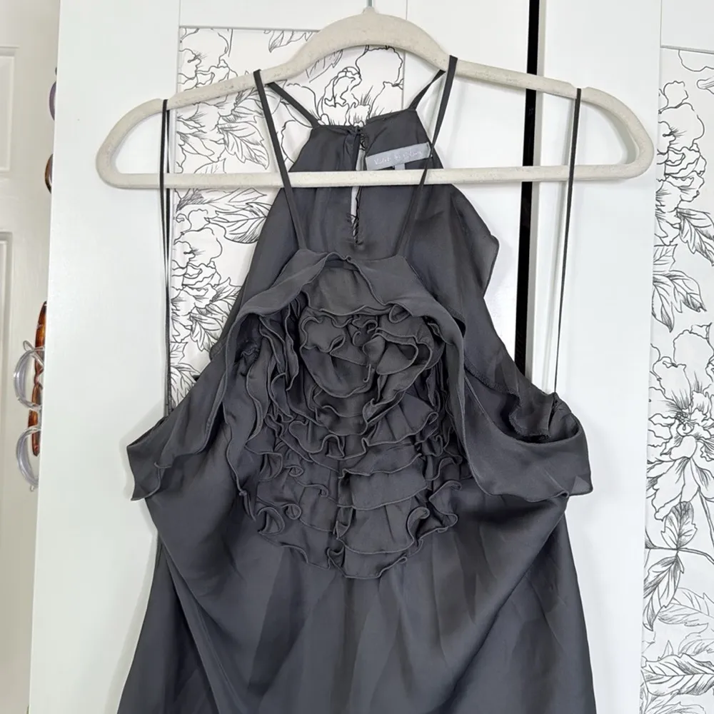 Y2k rosette ruffle detail satin tank - Image 3