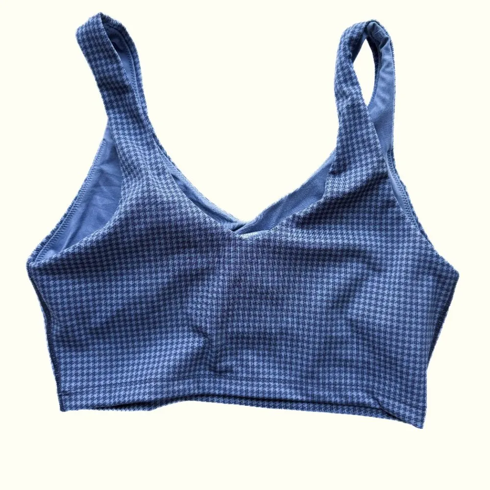 NWT  Offline Recharge Least Support Sports Bra Blue Houndstooth Size Medium - Image 10