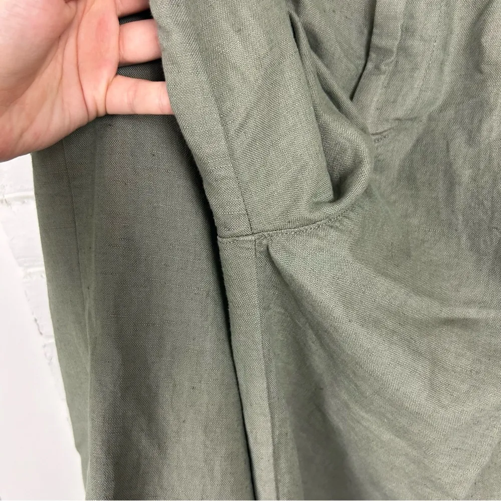 Gap High Rise Wide Leg Linen Blend Pleated Trouser Pants Size 10 - Image 9