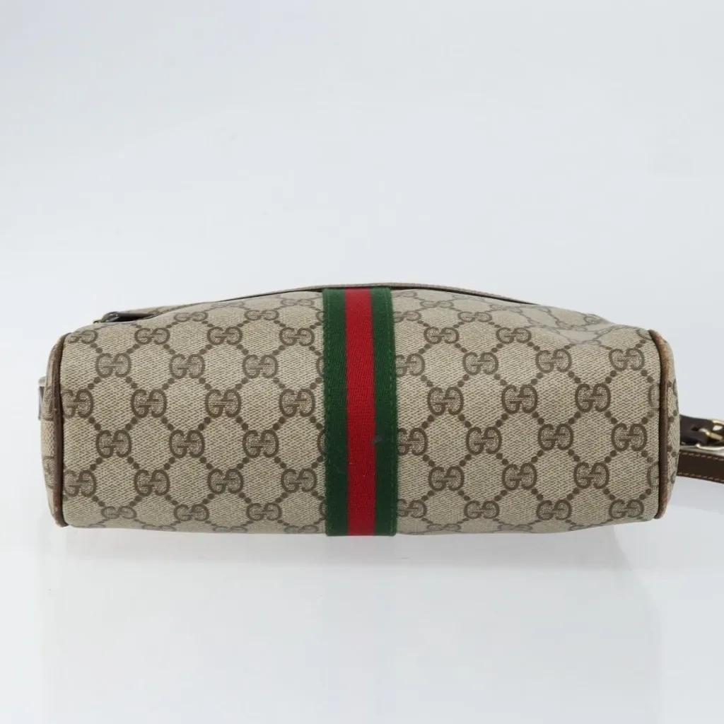  GG Supreme Web Sherry Line Shoulder Bag PVC Beige Gold 010 378 Authentic - Image 7