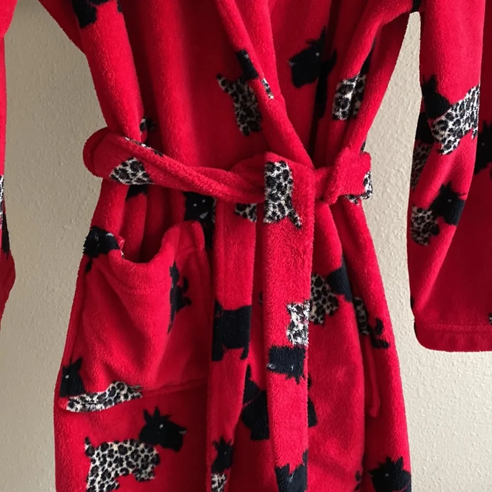 Cute puppies in leopard outfits fluffy robe Red - Image 5