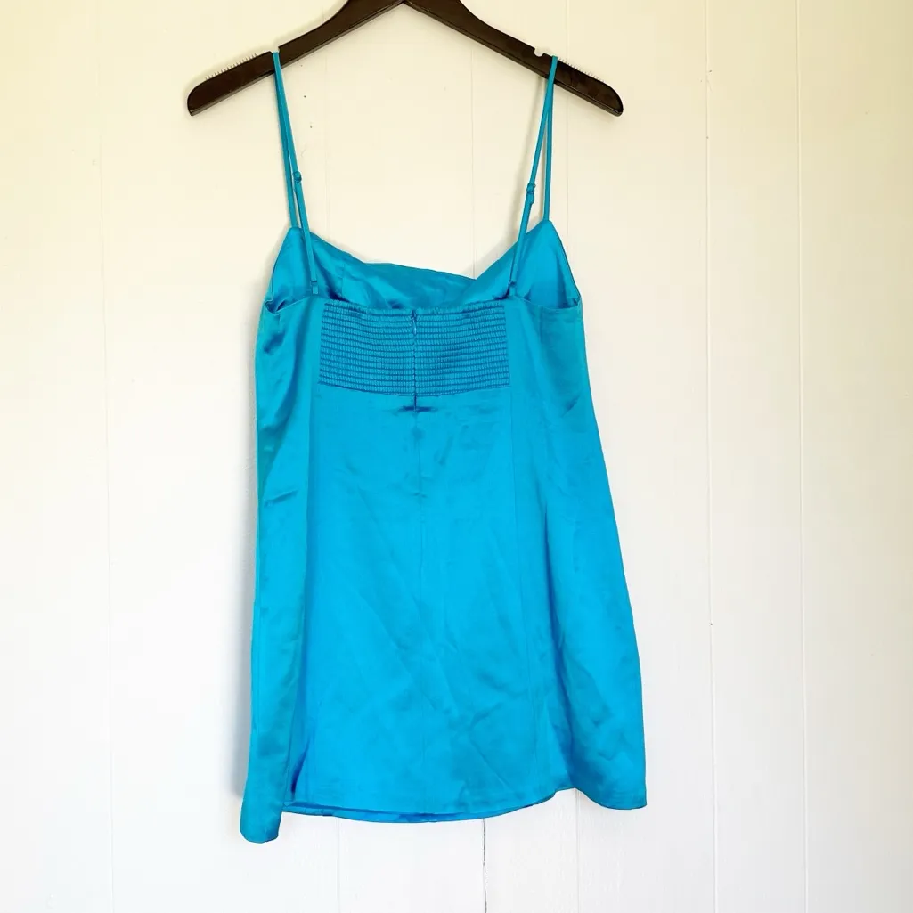 NWT RETROFETE Janessa Dress Aqua Blue Mini Cocktail Square Neck Thin Strap Large - Image 8