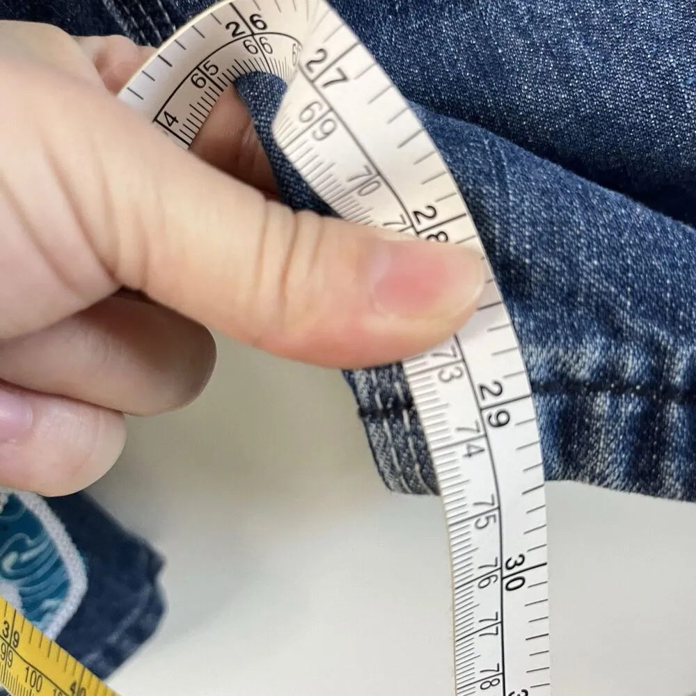 Key Overalls Denim Jean Baggy Hiphop Retro Women's Sz 8 Fit Trendy Oversize Blue - Image 9