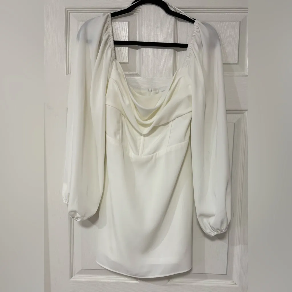 Princess Polly Lillie Long Sleeve Mini Dress White Size 10 - Image 5