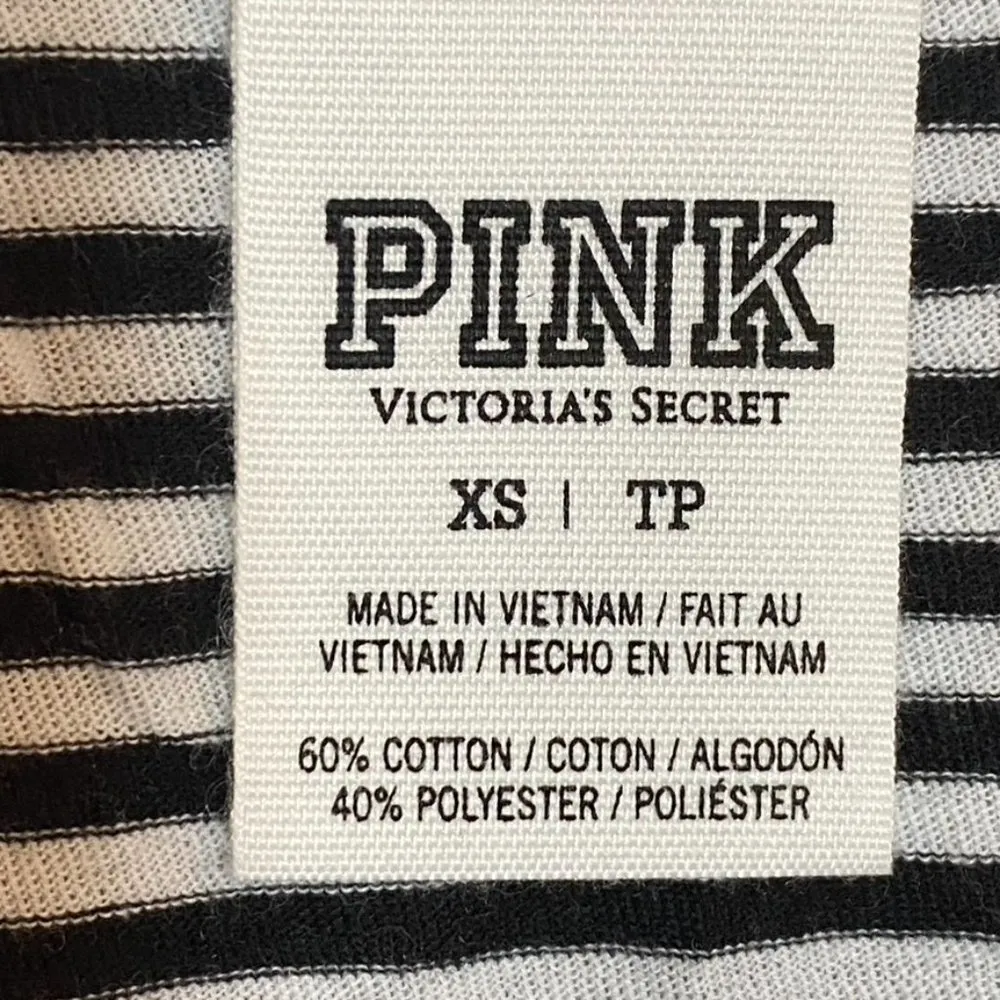 PINK Victoria’s Secret Tank Top Size XS Striped Low Cut Back Oversized - Image 8