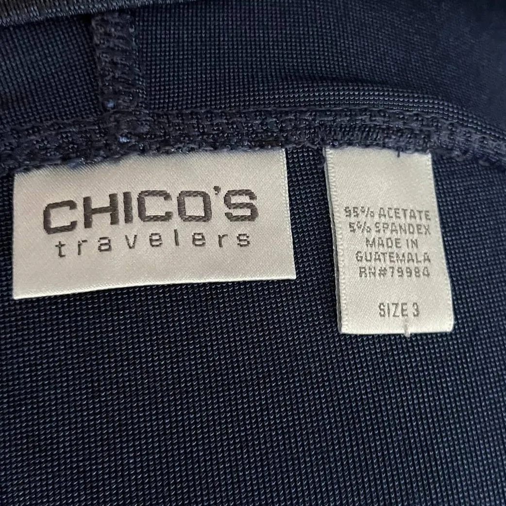 Chicos Travelers Hooded Jersey Womens Top Sz 16 Resort Capsule Packable Lounge Blue - Image 9
