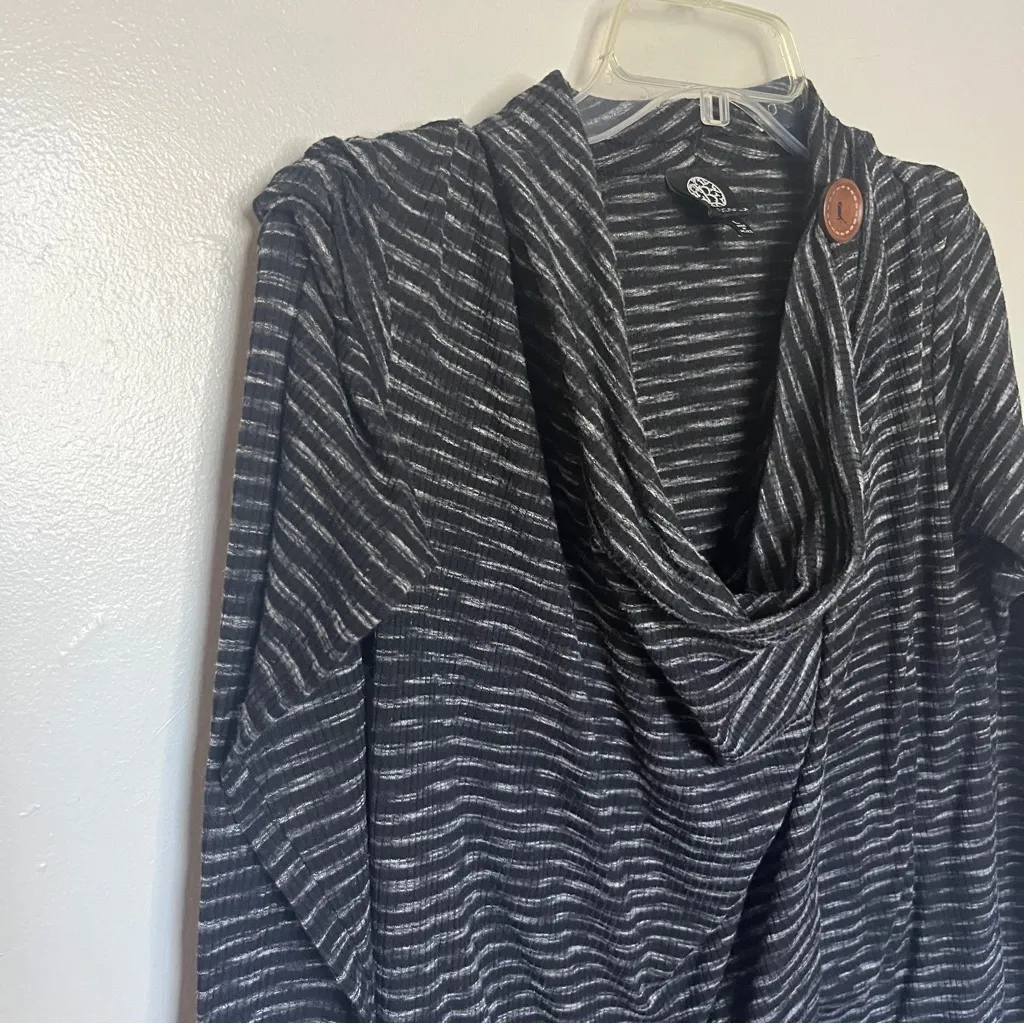 Bobeau Black and Gray Cowl Neck Sweater - Image 2