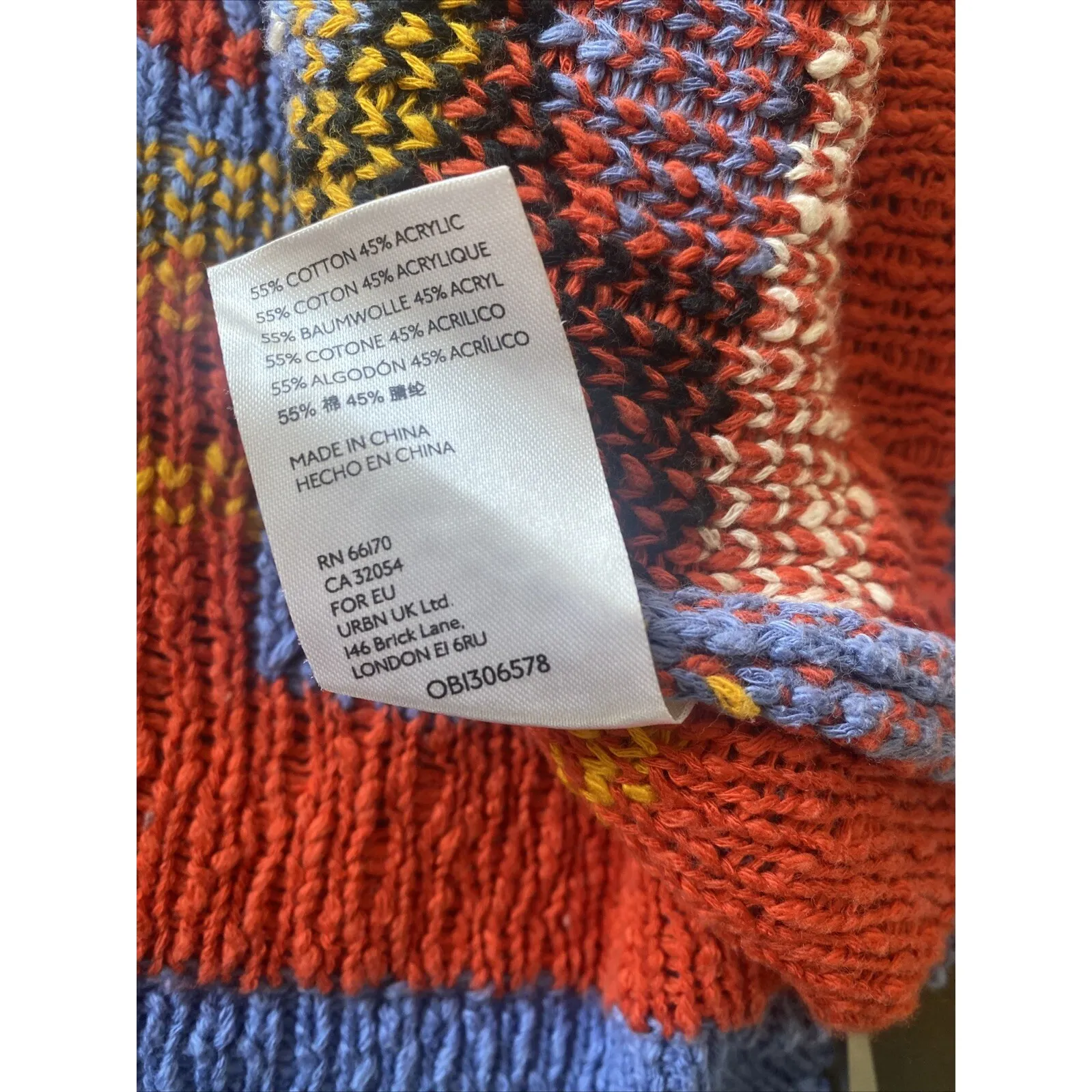 Urban Outfitters Women's Small Floral Blue Oversized Sweater Boho Fringe - Image 11