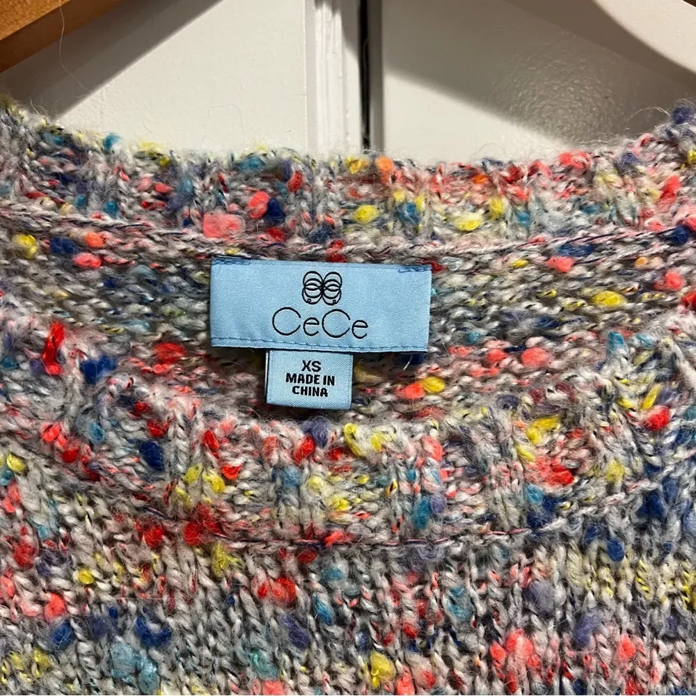 CeCe Confetti Crewneck Multicolor Sweater - Image 4