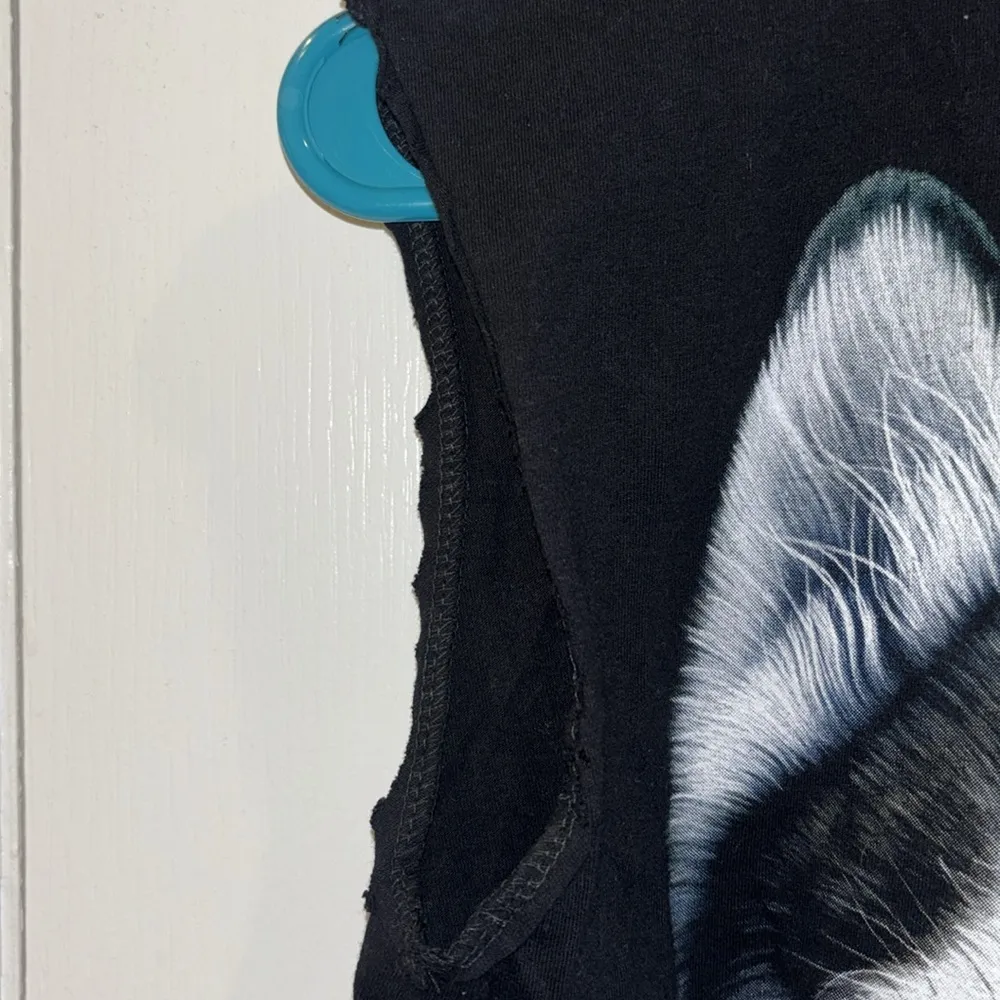 ROCK EAGLE CLASSIC BRAND BLACK SLEEVELESS TEE SHIRT WITH HUSKY DOG PRINT SIZE SM - Image 6