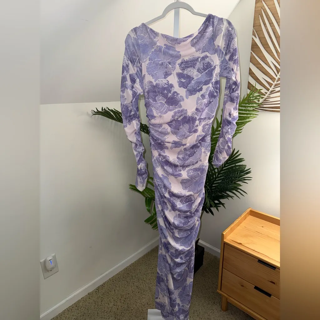 Staud Solana‎ Floral Ruched Maxi Dress Medium - Image 6