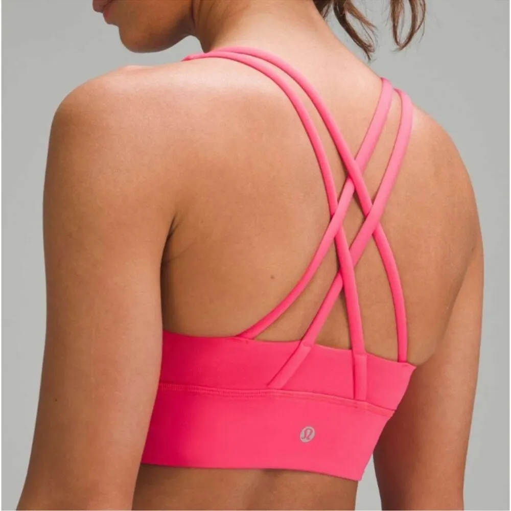 Lululemon Energy High-Neck Longline Sports Bra Zip Front Lip Gloss Pink 10 NWT - Image 8