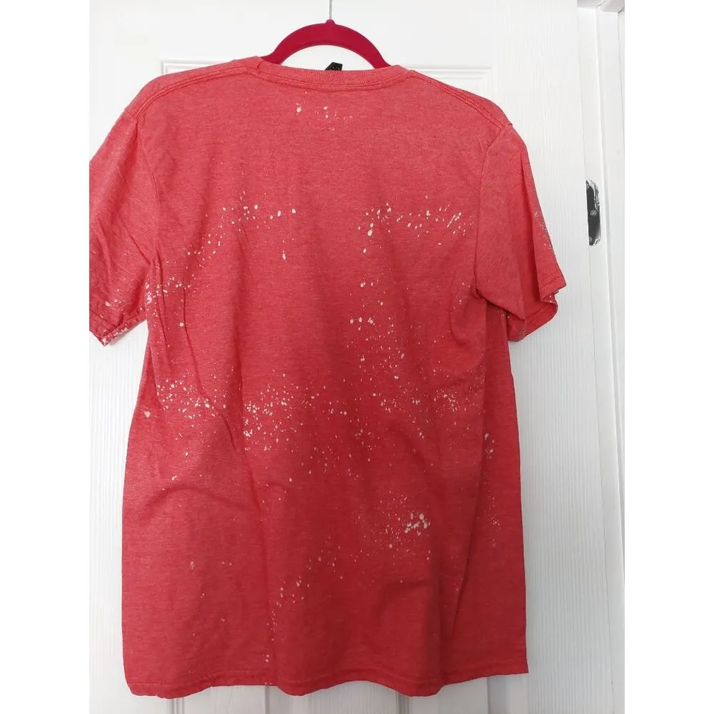 Belle Of The Boil Graphic Red Bleach Splatter T-Shirt M Cotton/Polyester Blend - Image 3