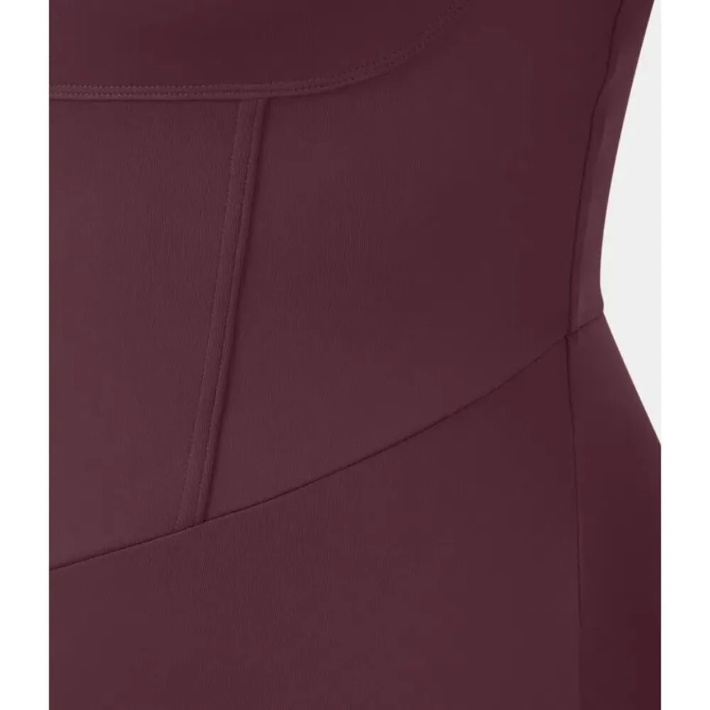 Halara Spaghetti Strap Square Neck Corset Bodycon Midi Casual Dress Purple XS - Image 5