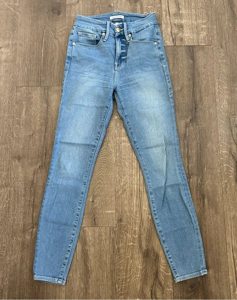 Good American Good Legs Ankle Skinny Jeans Blue 378 25 - Image 2