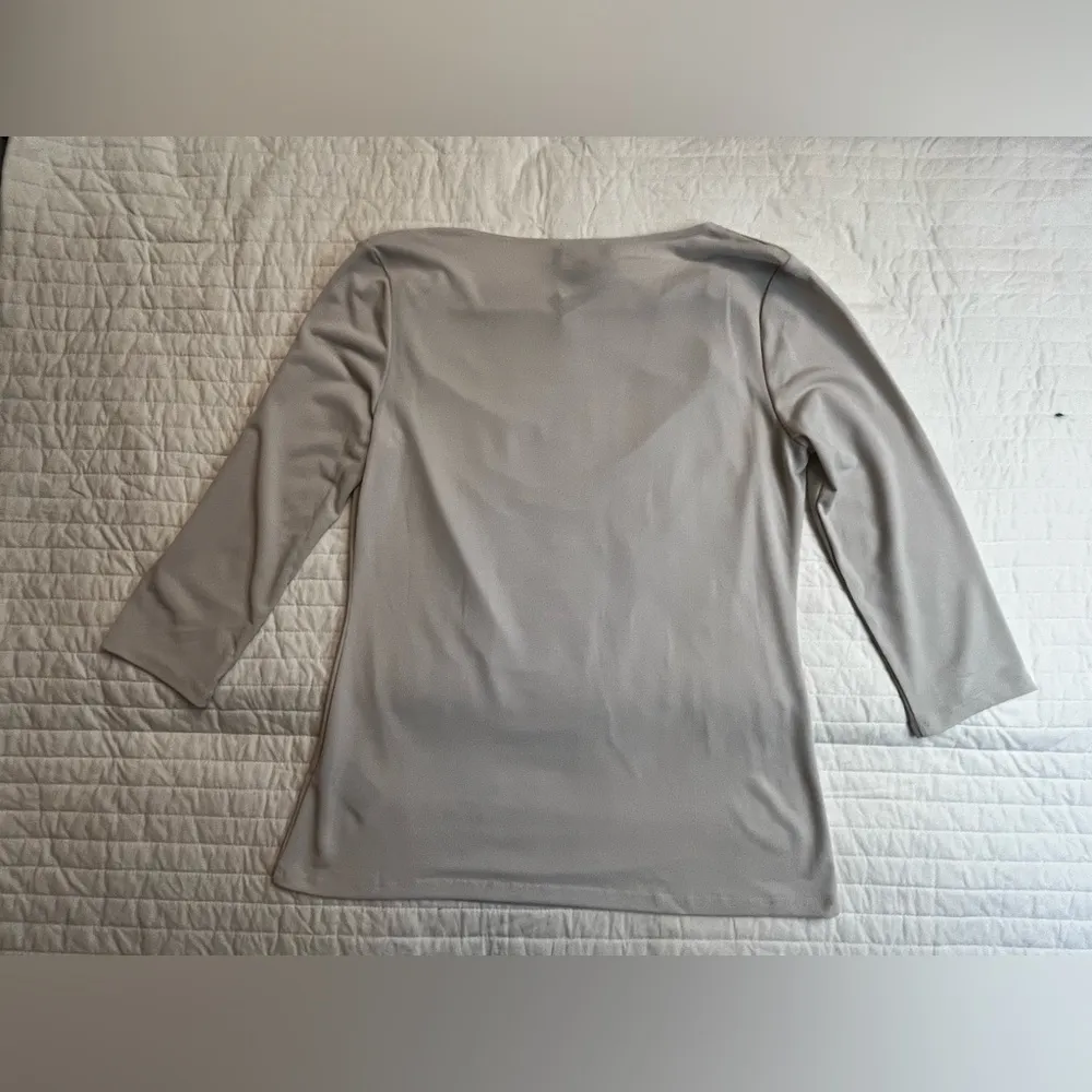 Premise off white / pale platinum drape neck blouse nwt - Image 2
