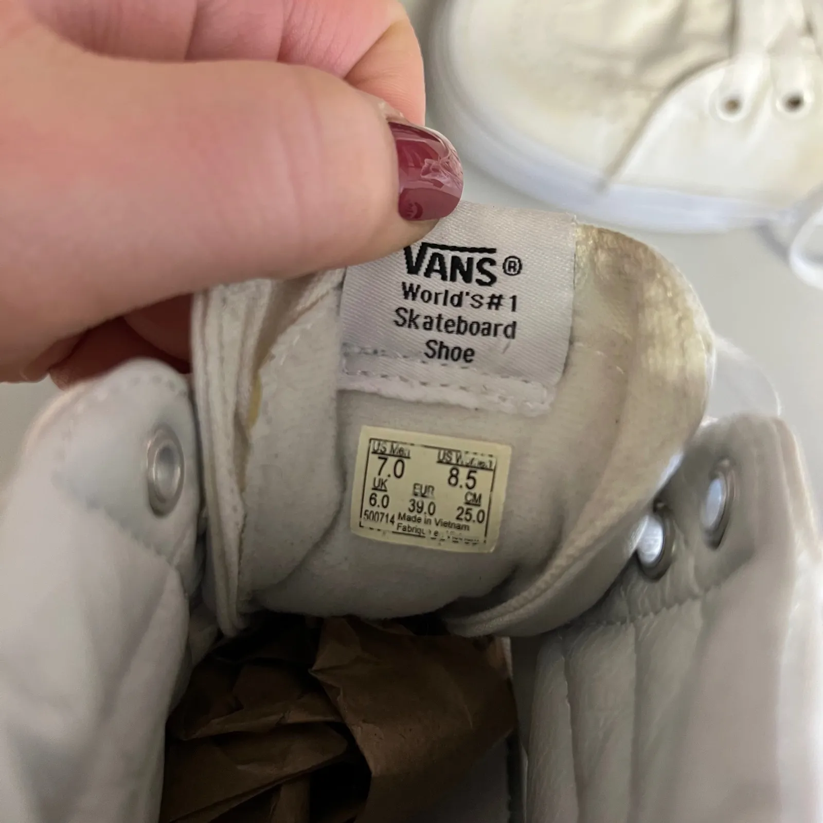 Vans SK8 Hi MTE 1 White High Top Skate Shoes Women Size 8.5 - Image 8