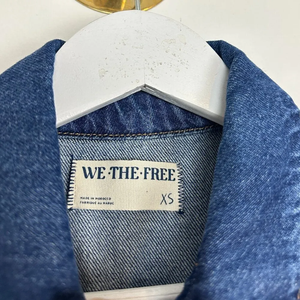 FREE PEOPLE Marci Denim Jumpsuit in Wash Sapphire Blue Size X-Small - Image 6