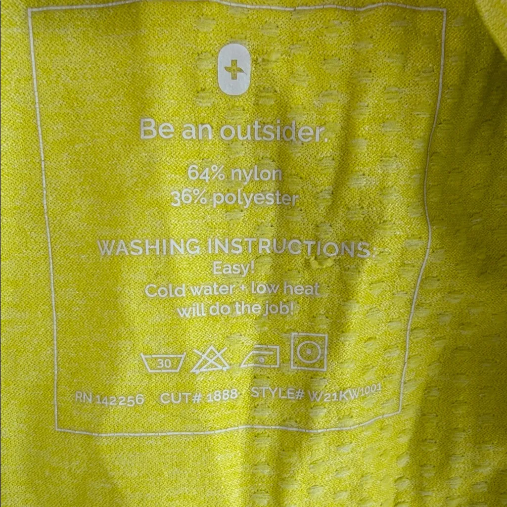 Figs Neon Yellow Women's Long Sleeve Top Size S - Image 4