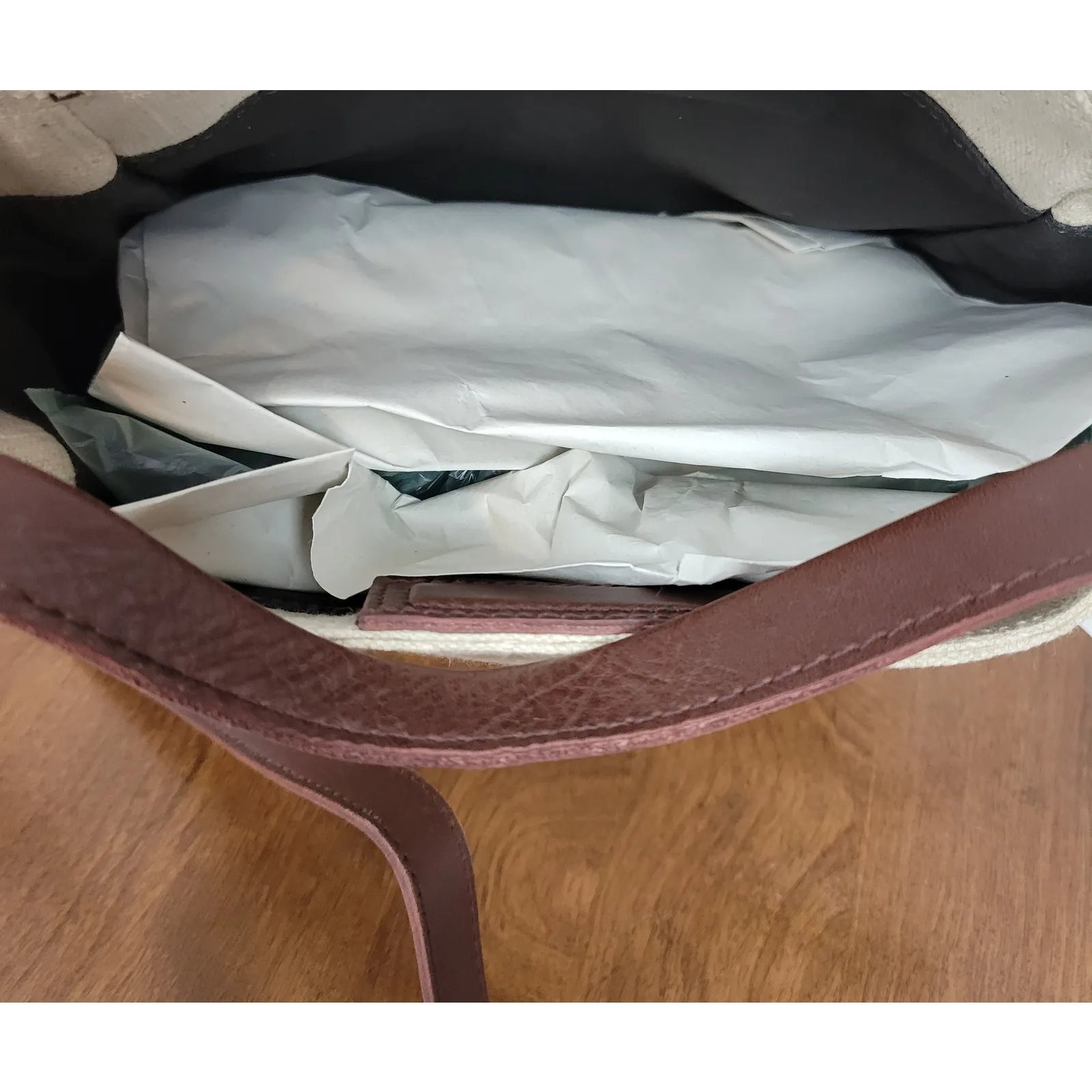 Madewell Sydney Womens Crossbody Cream Cotton Linen Edition‎ Leather Strap NEW - Image 4