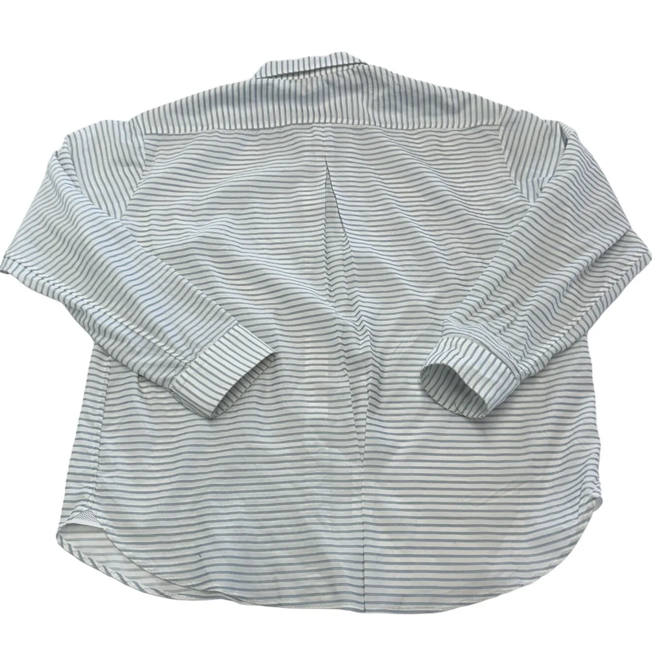 Elizabeth and James Top Womens Medium White Blue‎ Striped Button Down Blouse - Image 2