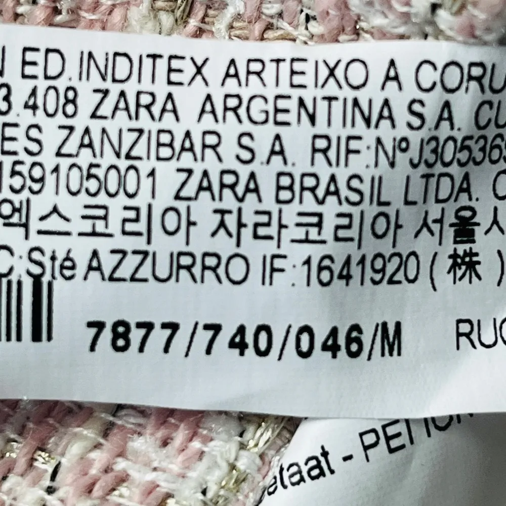 Tweed Cropped Top Pink Cream Gold Size Medium - Image 7