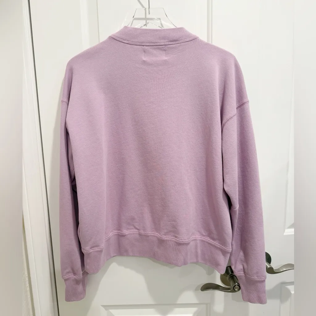 ISABEL MARANT ETOILE Moby Sweatshirt in Lilac Ecru size 42 Graphic - Image 6
