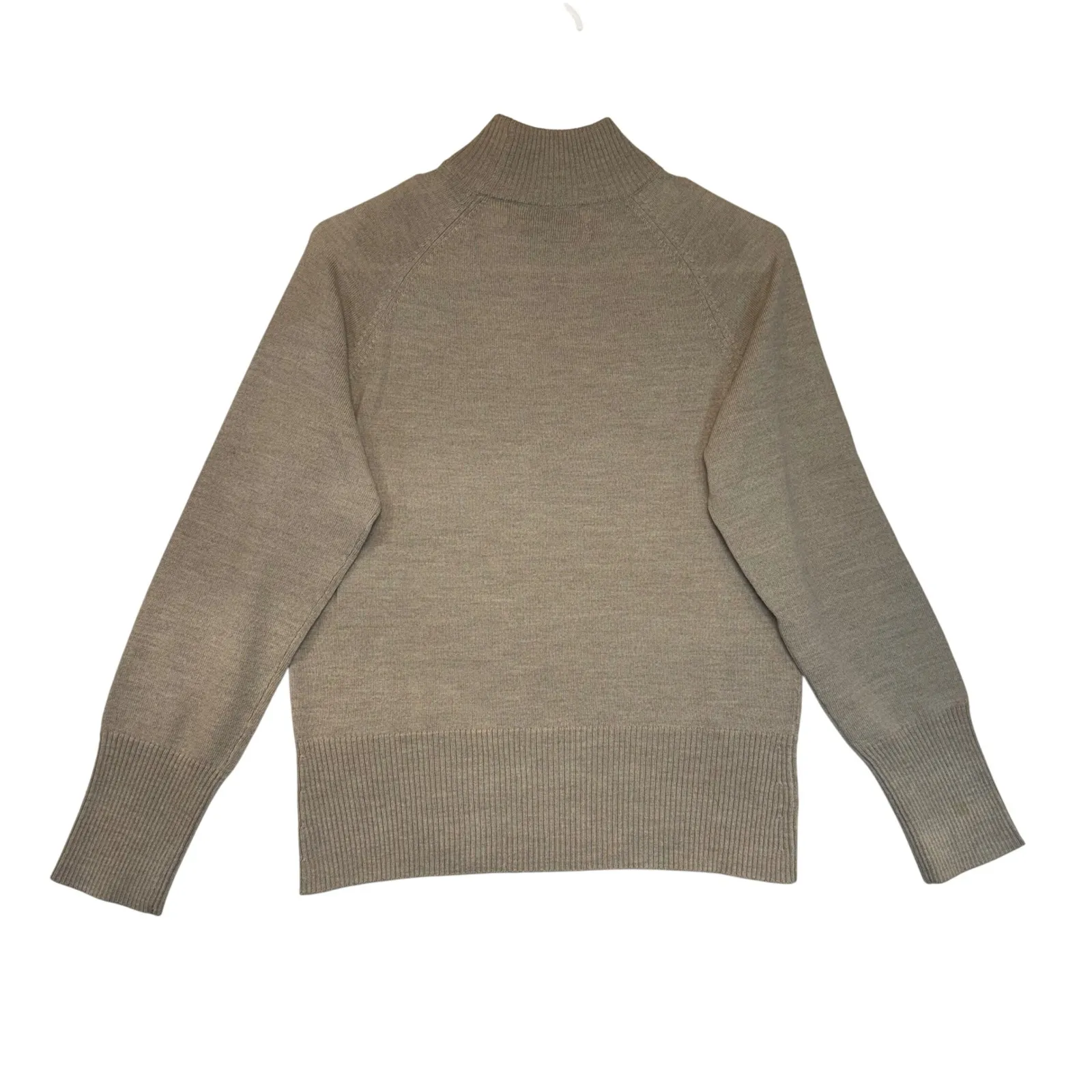 Pursuits Ltd Fine Italian Merino Wool Mock Neck Sweater Taupe Soft Chic Staple L Tan Size L - Image 5