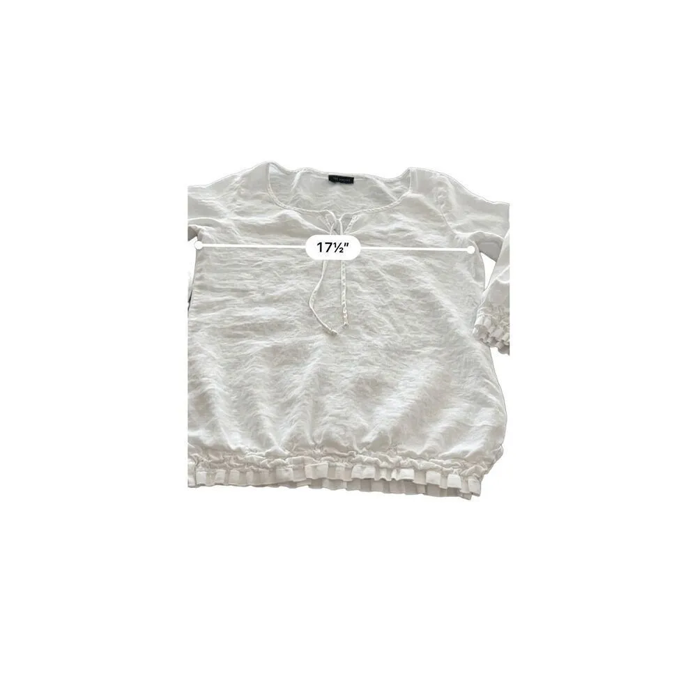 Express white linen blouse size small - Image 3