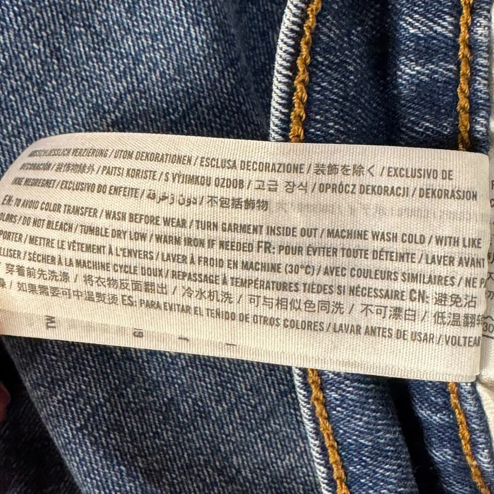 Abercrombie & Fitch SZ 8/29 Ultra High-Rise Mom Jeans Button-Fly Distressed Blue - Image 9