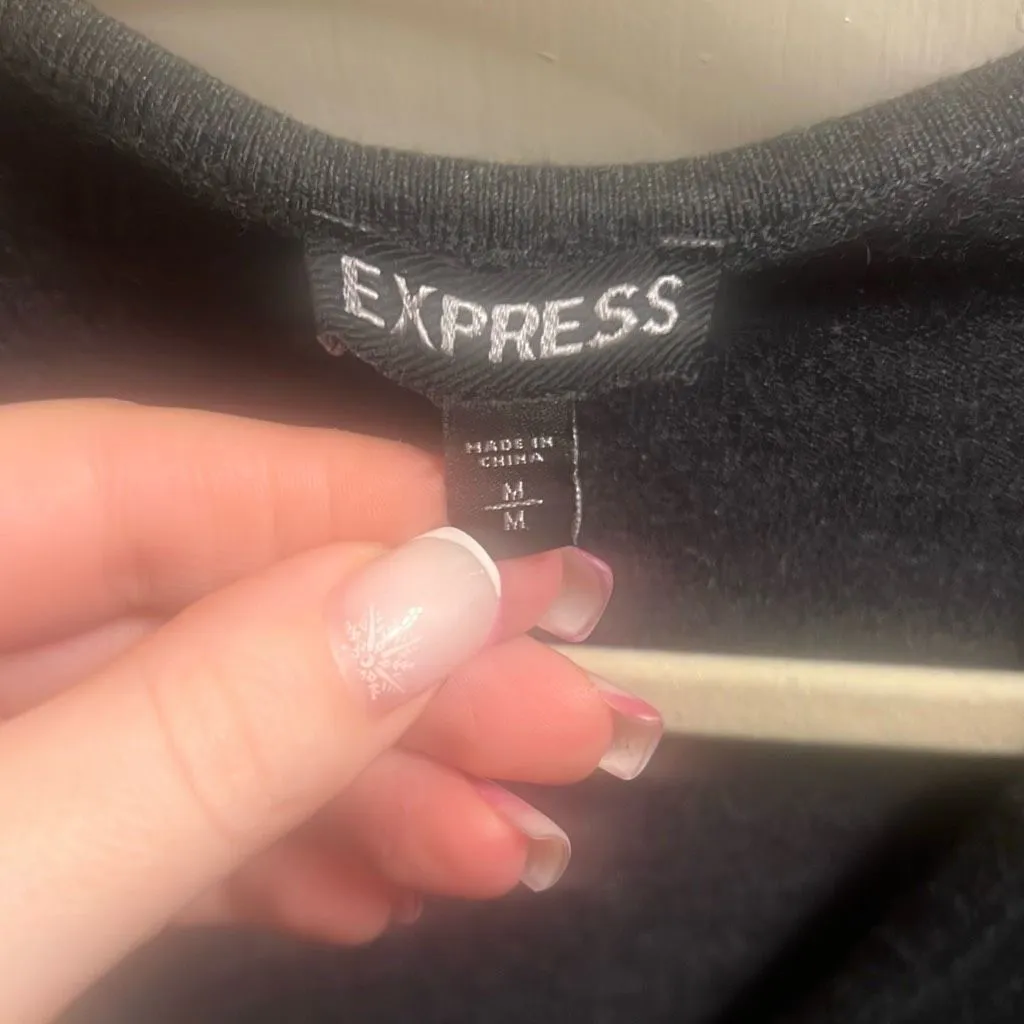 ✨Express Grey Sweater Wrap Long Sleeve Mini Sz Medium Dress✨ - Image 4