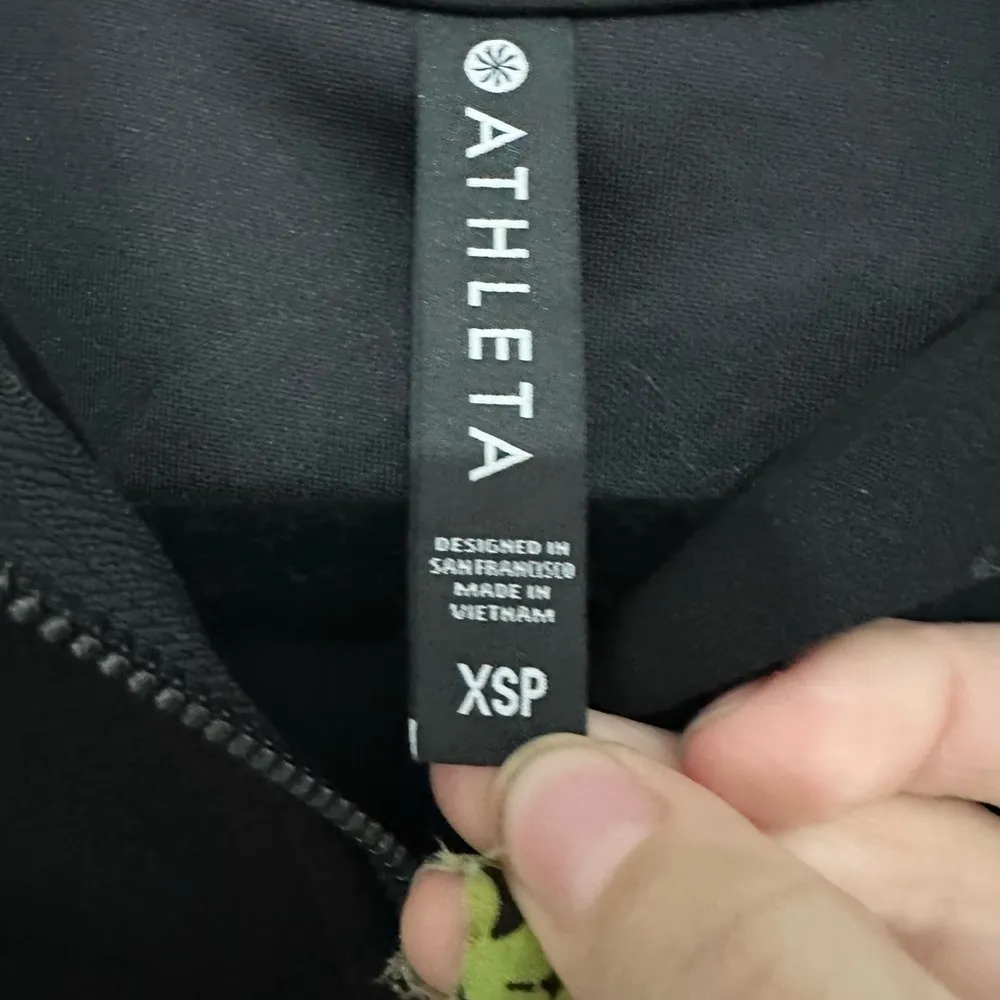 Athleta Deep Drive A Line Dress Size XSP Black Long Sleeve 1/4 Zip Front Travel - Image 2