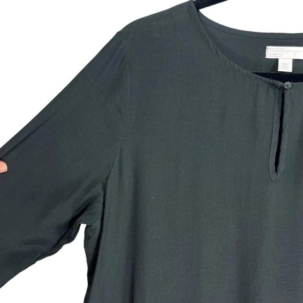 14th & Union NWT  Long Sleeve Black Tunic‎ Blouse Top Size Medium Minimalist - Image 9
