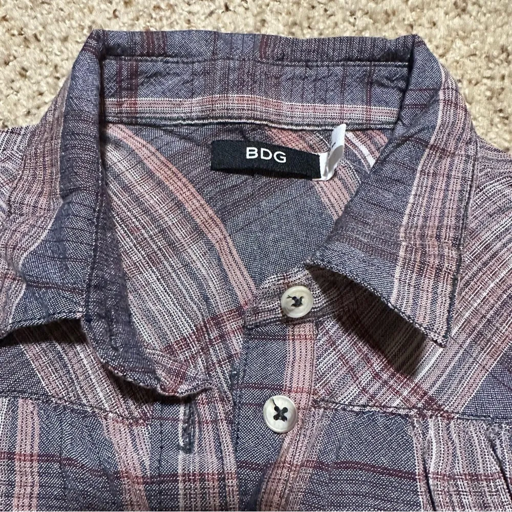 Oversized Plaid BDG Button Up Shirt - Image 6