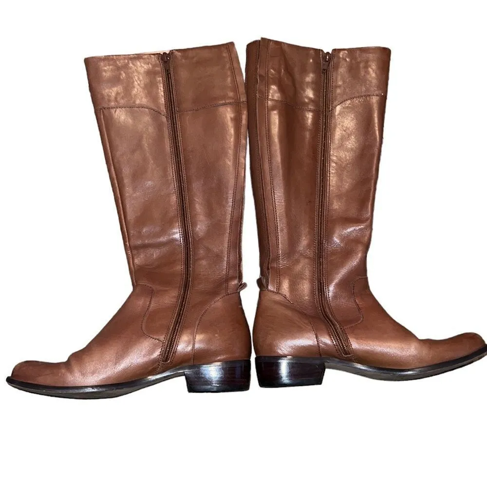 Corso Como Brown Leather Boots Size 7.5 M - Image 4