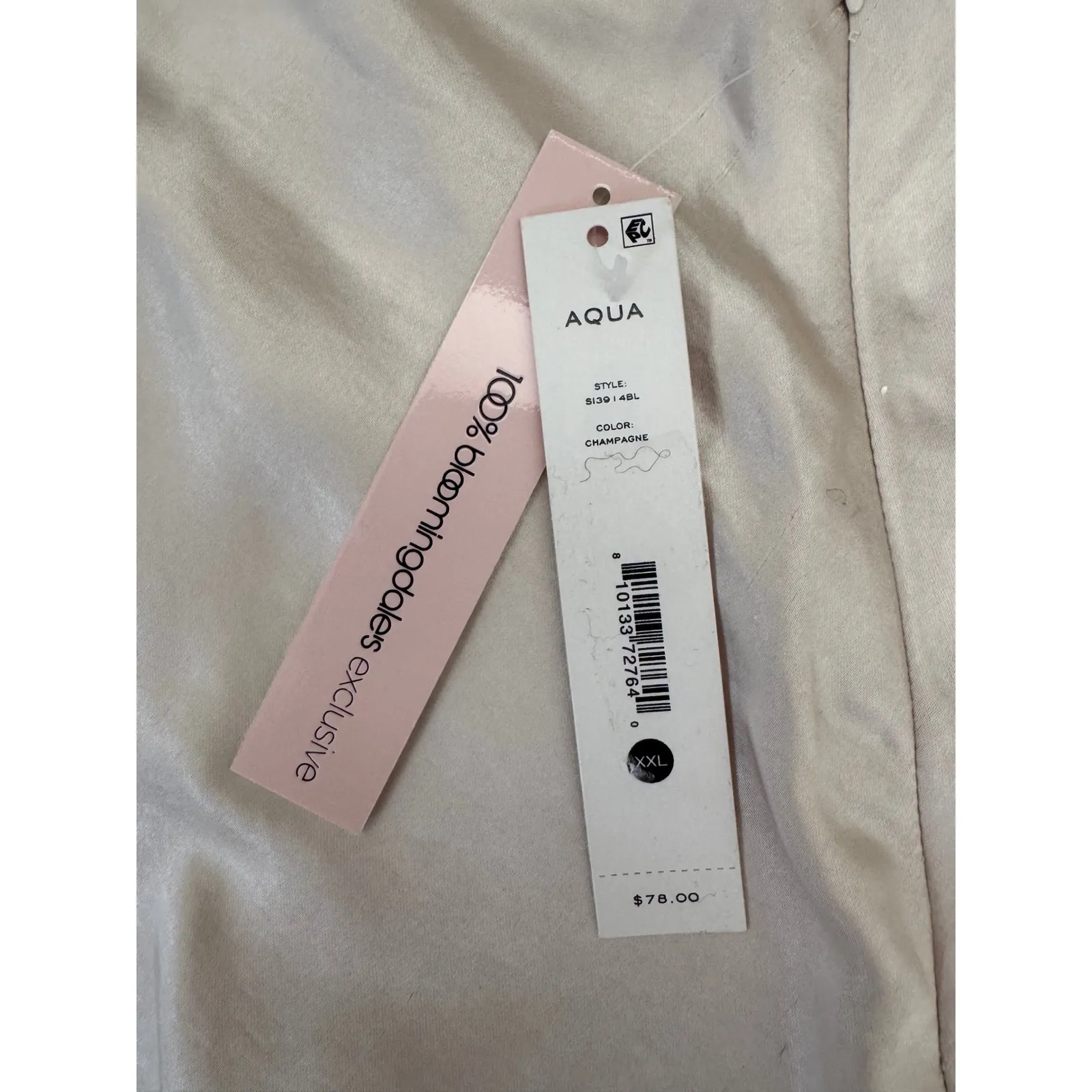 AQUA Champagne Midi Skirt Satin‎ A-Line Career Party XXL - Image 7