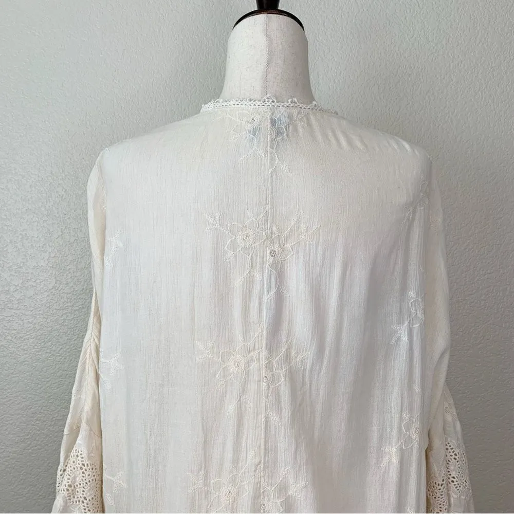 American Eagle Women’s Medium Boho Crochet Open Front Cardigan - Image 8