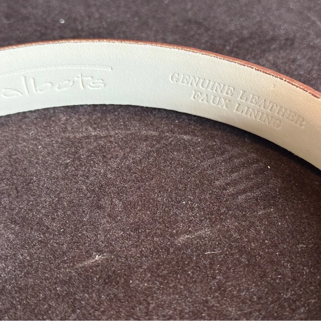 Talbots Brown Genuine Leather Textured Belt in Rich Brown Women’s Size S - Image 5